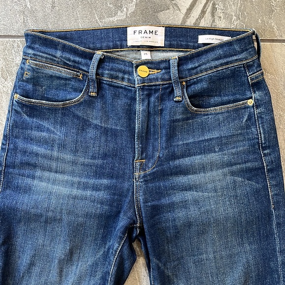💙 Frame Le High Straight Cropped Jeans Straight Size 25 York - Picture 6 of 12